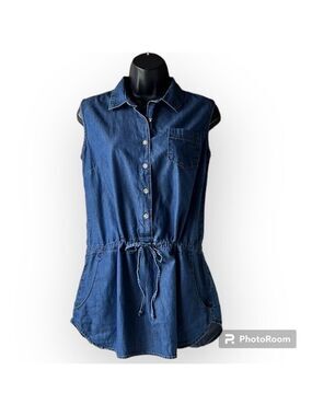 JESSICA Chambray Sleeveless Button Down Tunic Dress Size Small 8P